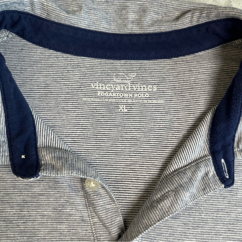 Vineyard Vines Men’s XL Gray Striped Edgartown Polo Golf Shirt - Picture 6 of 7